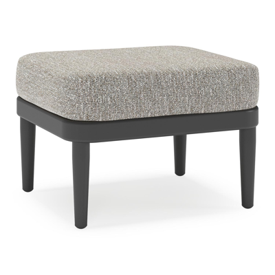 Pouf Orso en aluminium noir et coussins en all weather sunbrella® luxe Tundra Pepper