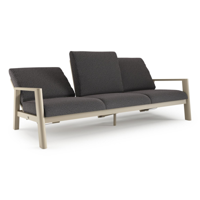 Cirello loungebank in beige aluminium met firenze tunder all weather solica kussen