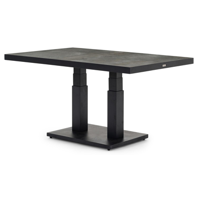 Veneto loungeset met verstelbare rugleuning in zwart aluminium met grijs weather+ softtouch kussens