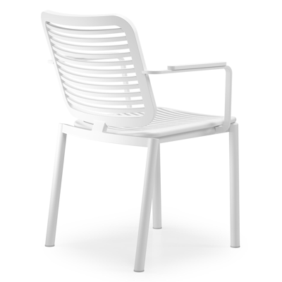 Fano stapelbare tuinstoel in wit aluminium