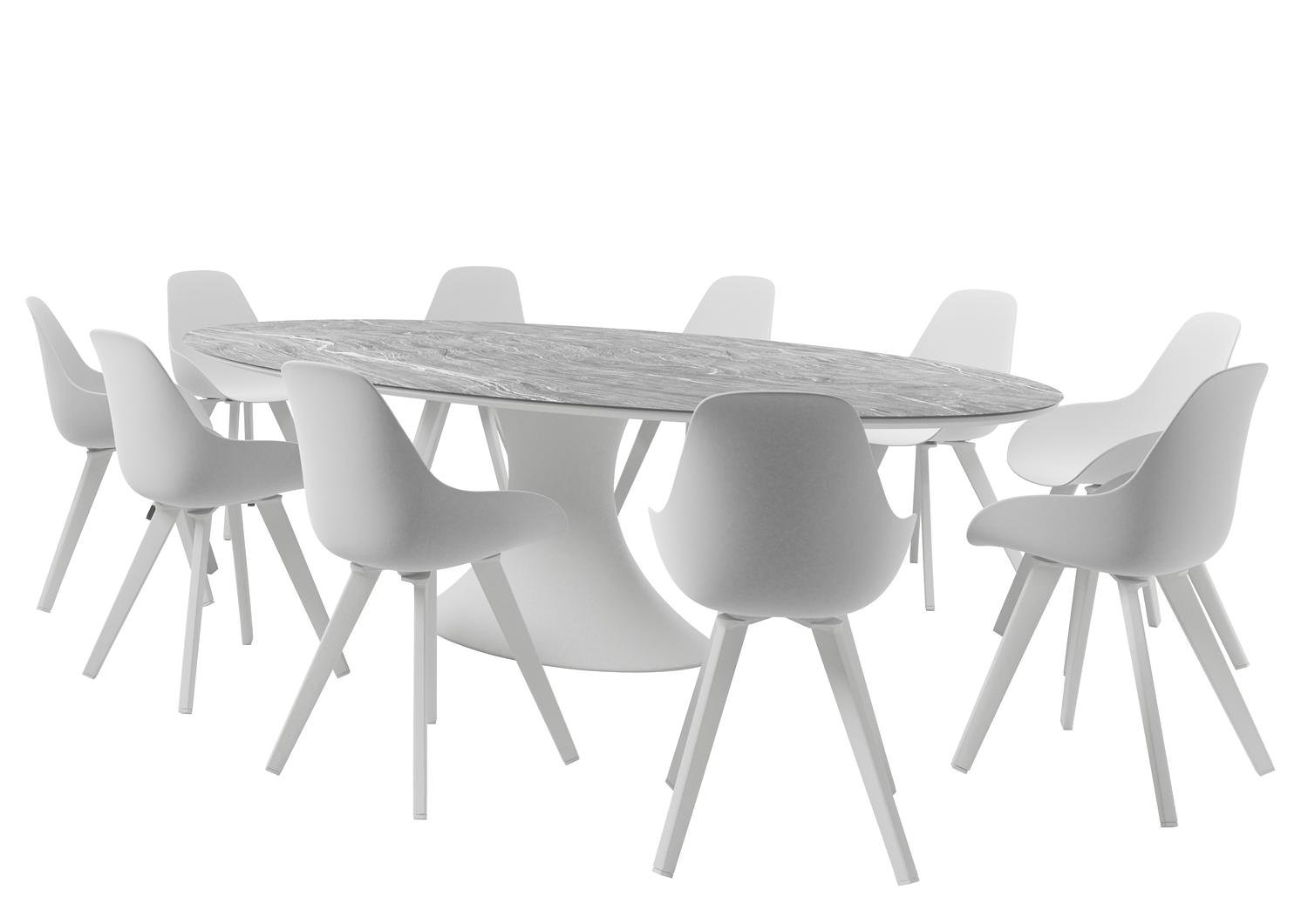 Mesa tuinstoel in wit aluminium en wit kunststof