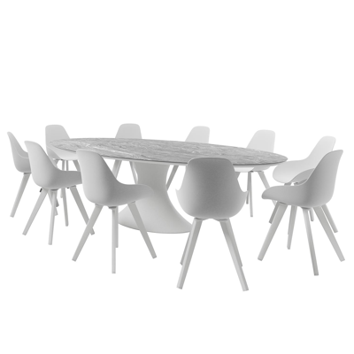 Mesa tuinstoel in wit aluminium en wit kunststof