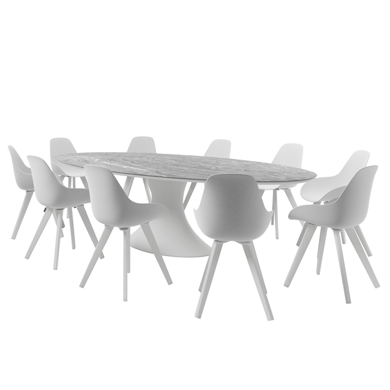 Mesa tuinstoel in wit aluminium en wit kunststof