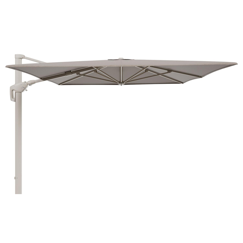 Parasol pendant Minore avec fonction tilt en aluminium beige et toile de parasol All Weather Solica Firenze Earth - Lg.1 400 x Lg.2 300 cm (sans pied de parasol)