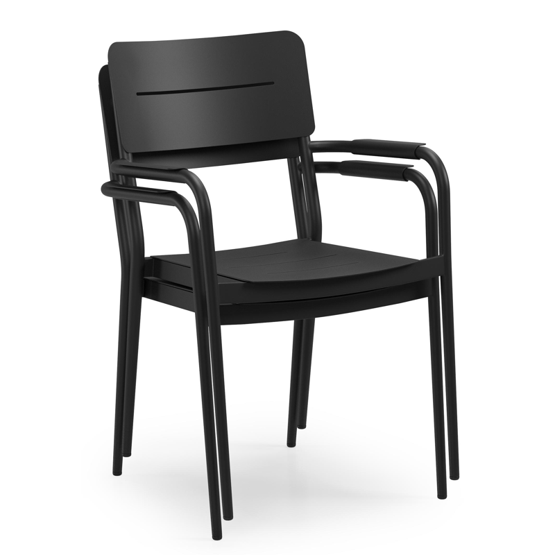 Salto tuinstoel in zwart aluminium