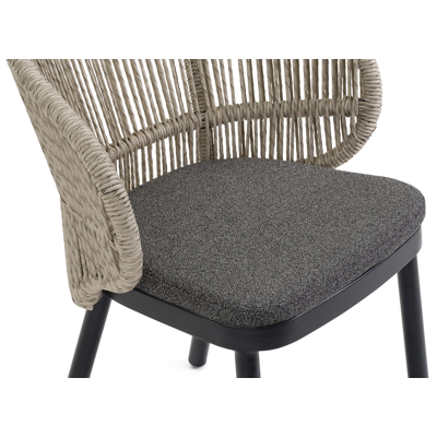 Lugano stoelkussen in All Weather Cosytica catania black