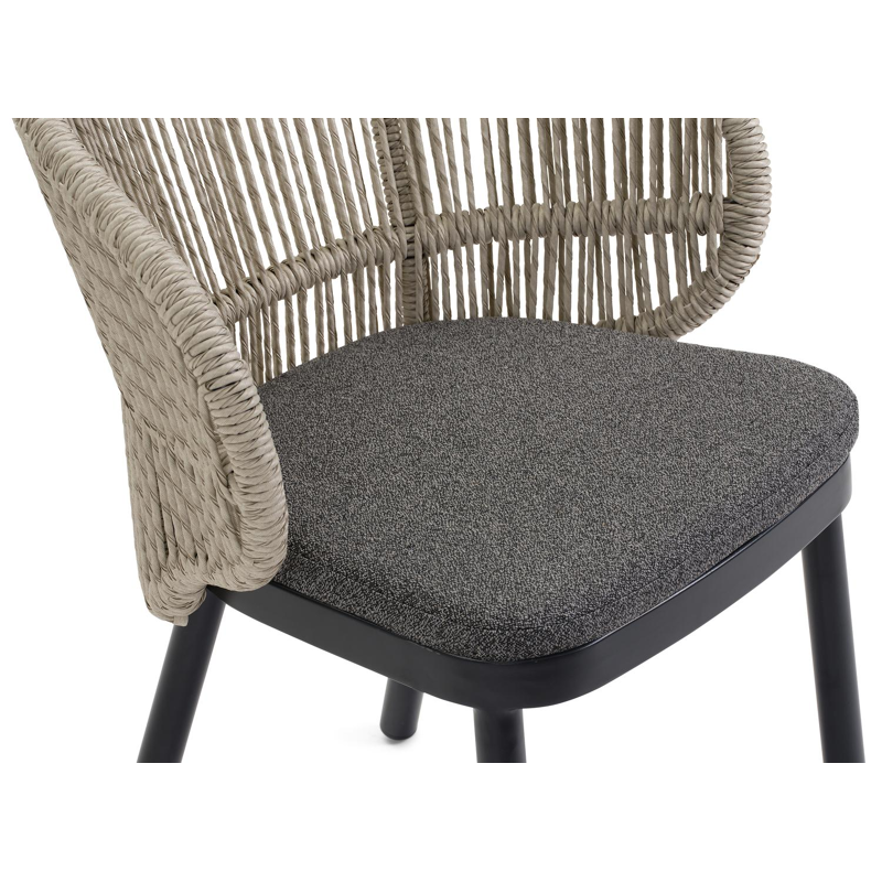 Lugano stoelkussen in All Weather Cosytica catania black