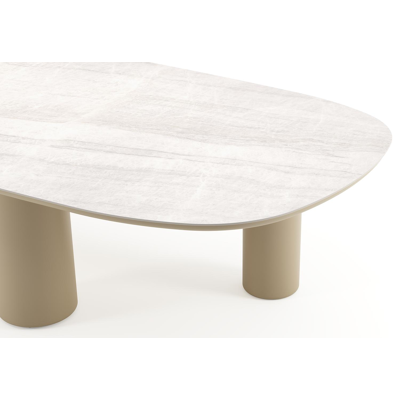 Amico tuintafel bombo xl in beige aluminium en volkeramiek Taj Mahal - L 320 x B 148 x H 73.5 cm