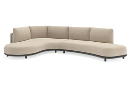 Chaise longue droite + 2 places organique