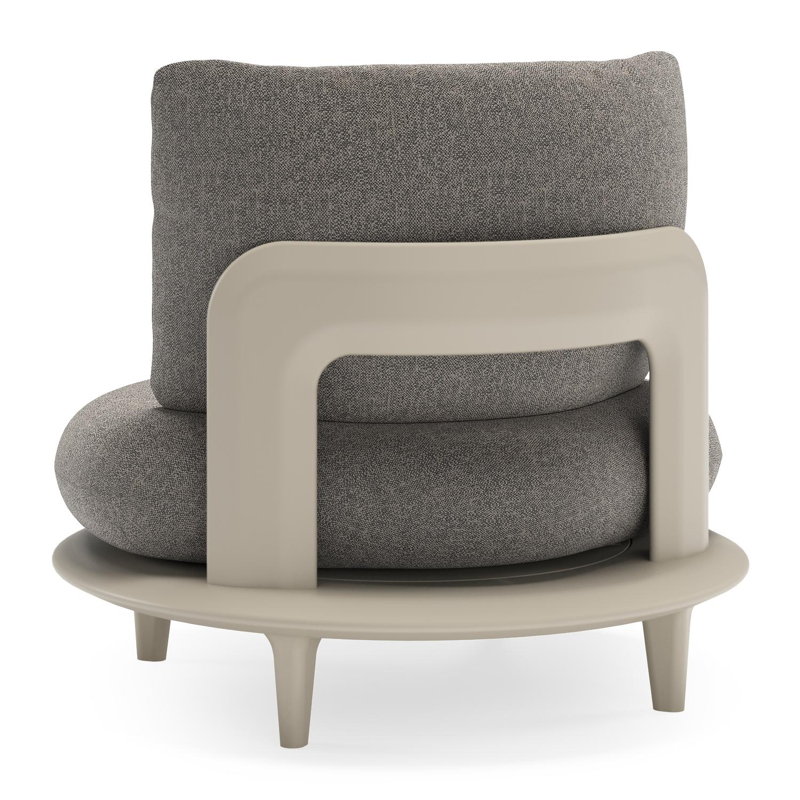 Bomero loungestoel in beige aluminium met chartres drizzle all weather sunbrella® luxe kussen