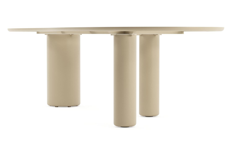 Amico tuintafel organisch in beige aluminium en volkeramiek Shilin - L 280 x B 120 x H 73.5 cm