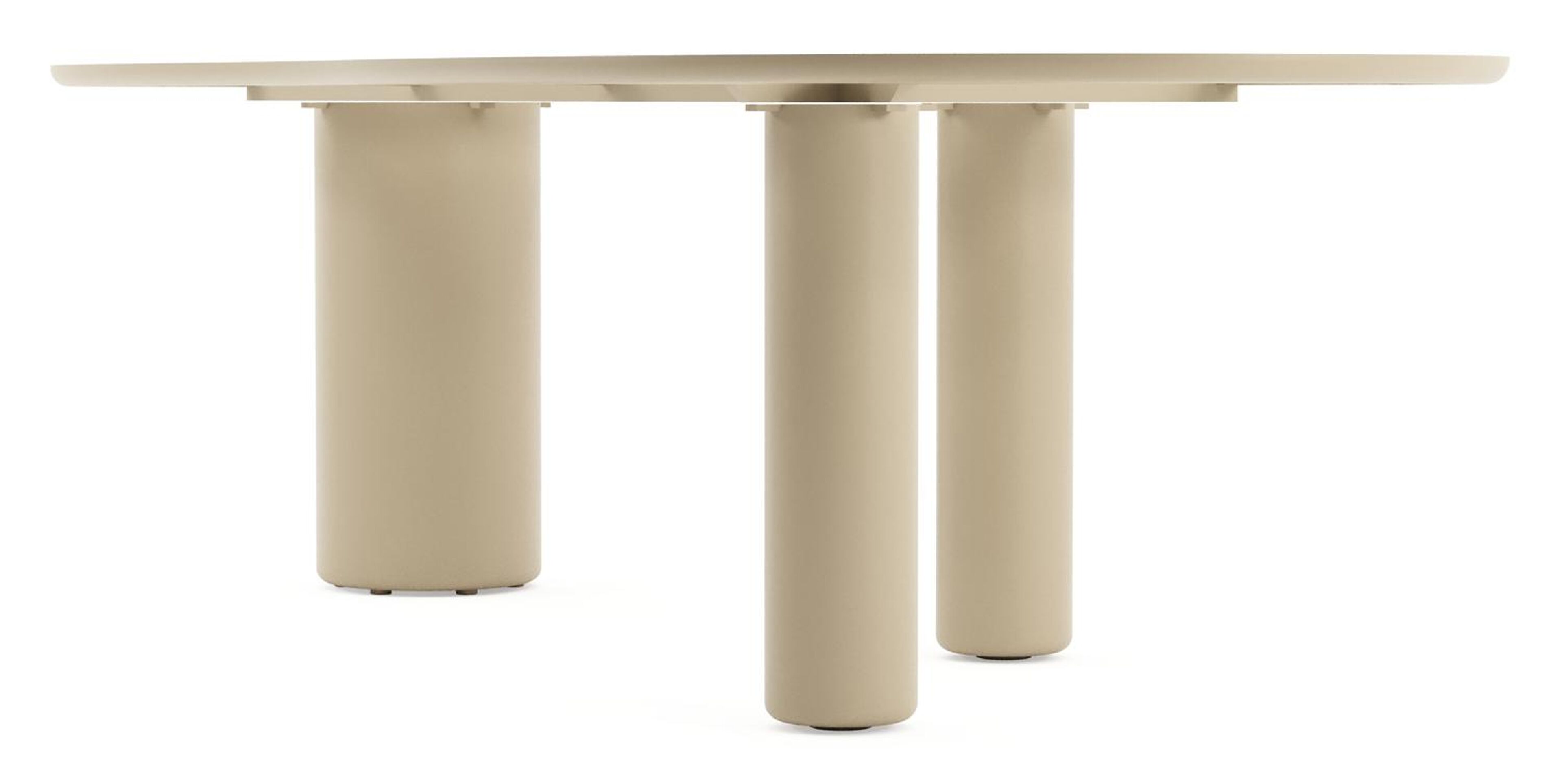 Amico tuintafel organisch in beige aluminium en teak - L 280 x B 120 x H 73.5 cm