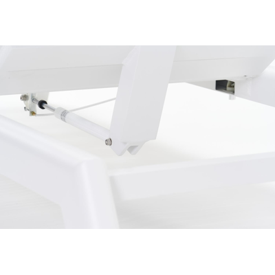 Cirello verstelbaar ligbed met pompsysteem in wit aluminium met althea camel all weather Cosytica kussen