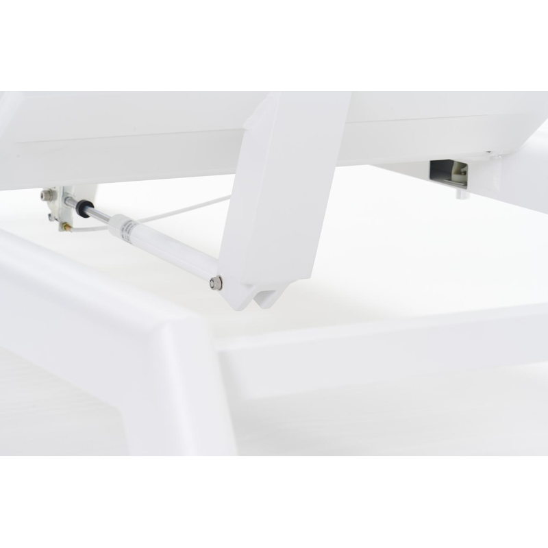 Cirello verstelbaar ligbed met pompsysteem in wit aluminium met natte sooty all weather Sunbrella® luxe kussen