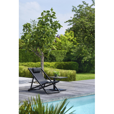 Cabana strandstoel in zwart aluminium met zwart textilene