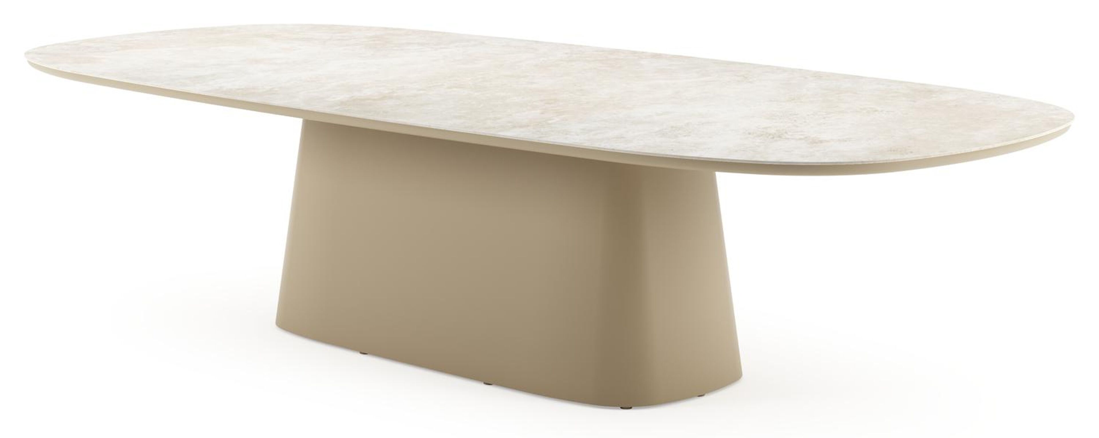 Amico tuintafel bombo xl in beige aluminium en volkeramiek Rapolano - L 320 x B 148 x H 74 cm