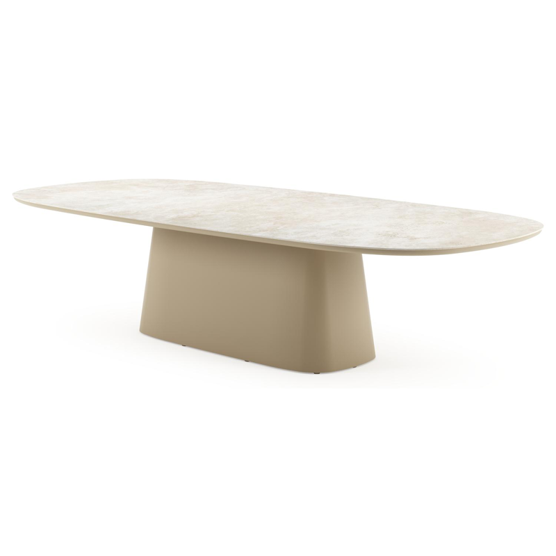 Amico tuintafel bombo xl in beige aluminium en volkeramiek Rapolano - L 320 x B 148 x H 73.5 cm