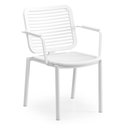 Fano stapelbare tuinstoel in wit aluminium