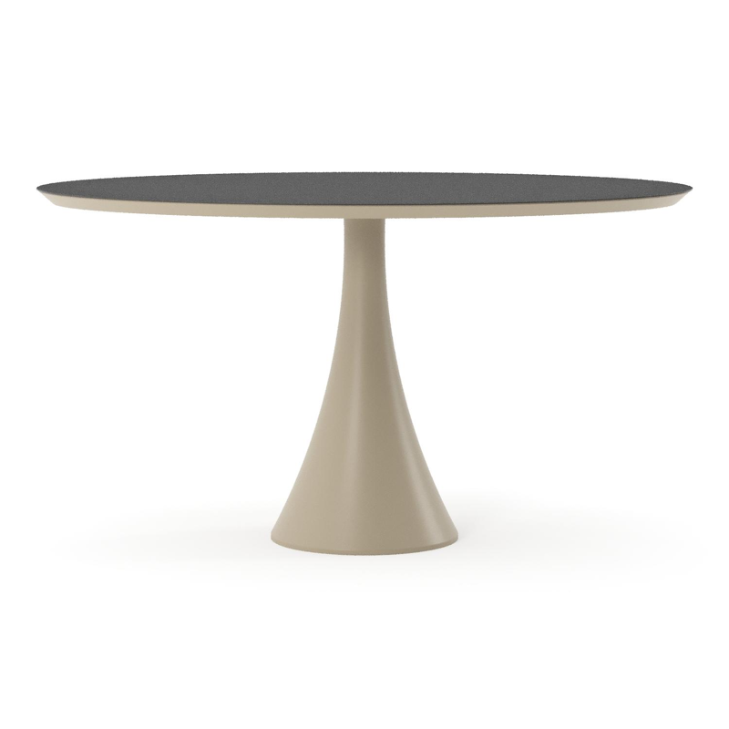 Fano tuintafel ovaal in beige aluminium en volkeramiek Nero Black - L 140 x B 80 x H 74.5 cm