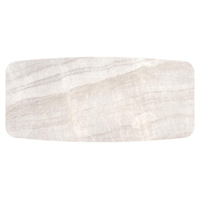 Pagino tuintafel bootvorm in wit aluminium en volkeramiek Taj Mahal - L 255 x B 115 x H 73 cm