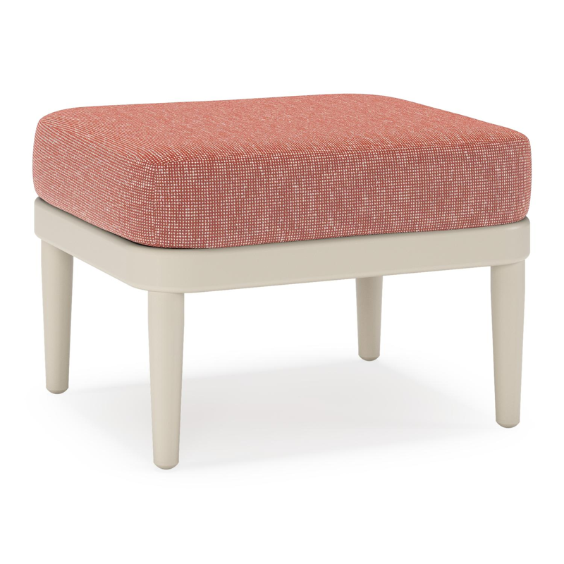 Pouf Orso en aluminium beige et coussins en all weather sunbrella® luxe Slow Alezan