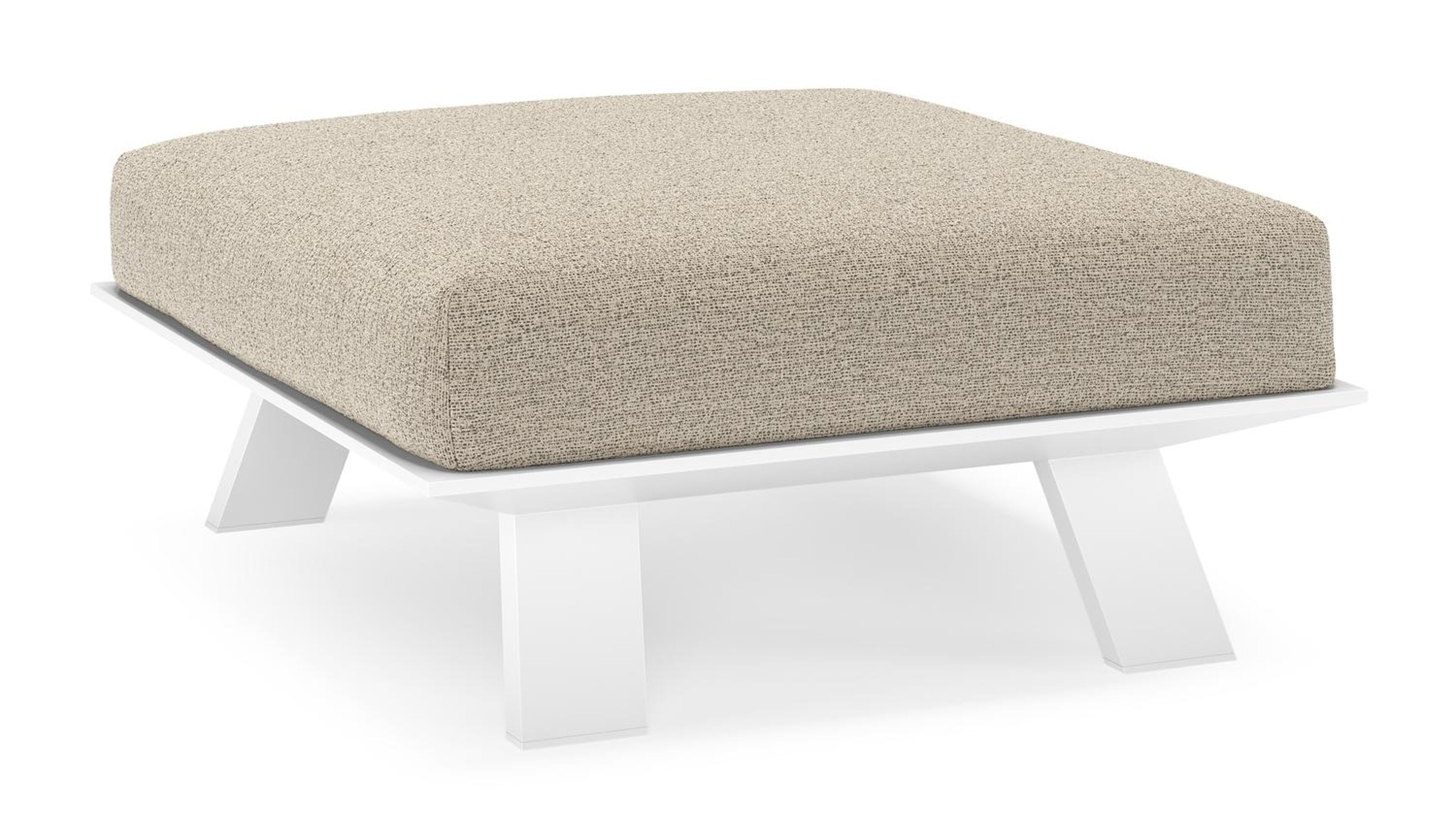 Cesano poef in wit aluminium met catania beige all weather Cosytica kussen