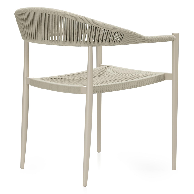 Guarda tuinstoel in beige aluminium en beige rope
