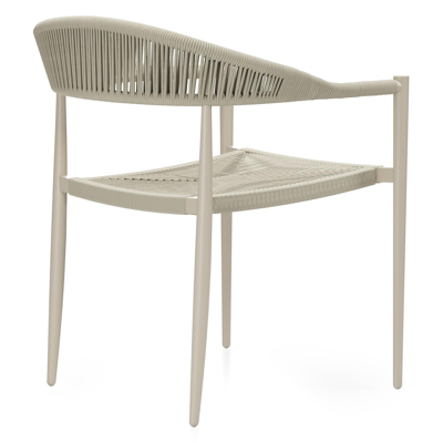 Bahia tuinset rechthoekig in beige aluminium en polywood met 6 Guarda tuinstoelen