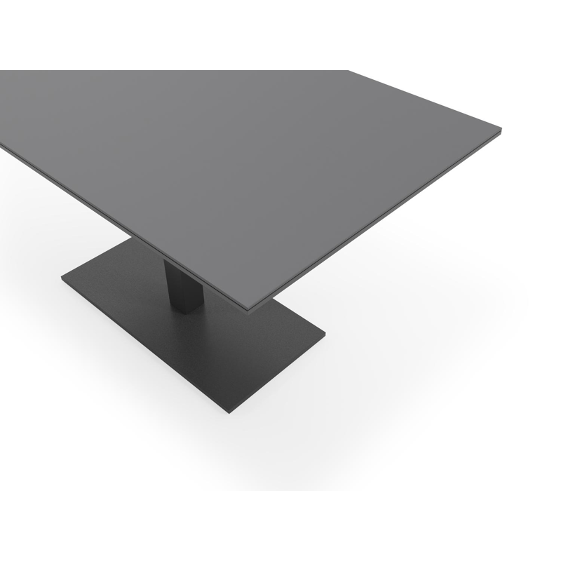 Piemonte kantelbare tuintafel rechthoekig in zwart aluminium en volkeramiek nero black - L 140 x B 80 x H 73 cm