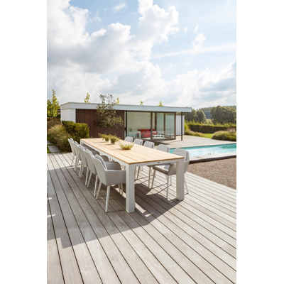 Altera tuinstoel wit-grijs - aluminium en textilene