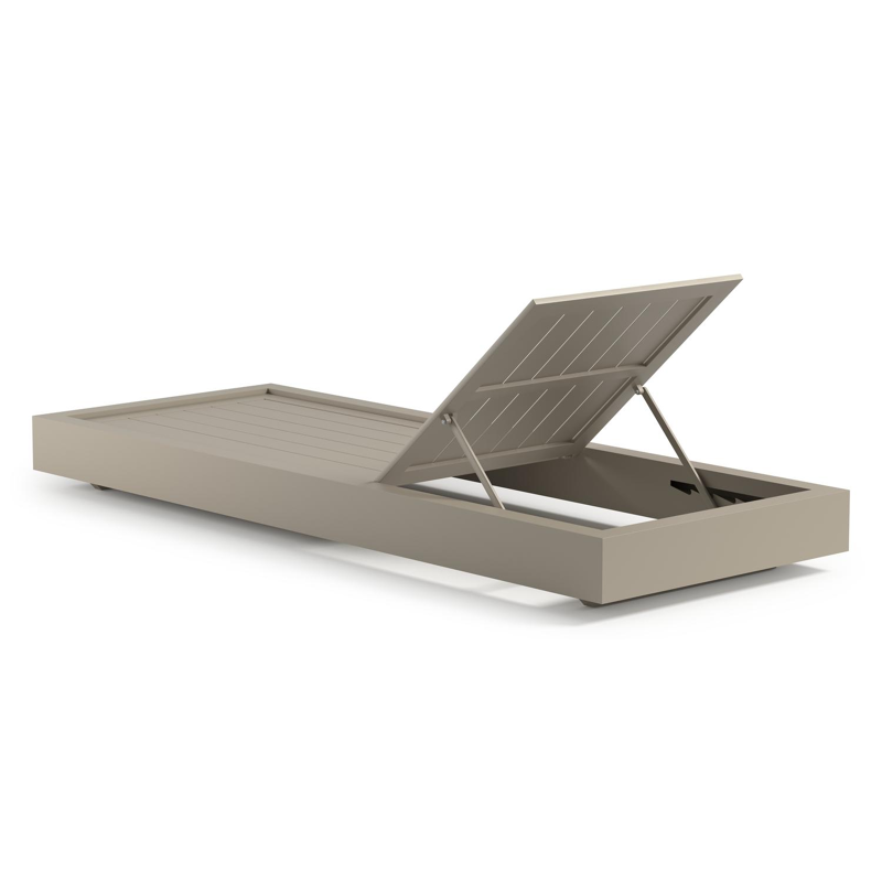 Como verstelbaar ligbed in beige aluminium met savane whisper all weather sunbrella® luxe