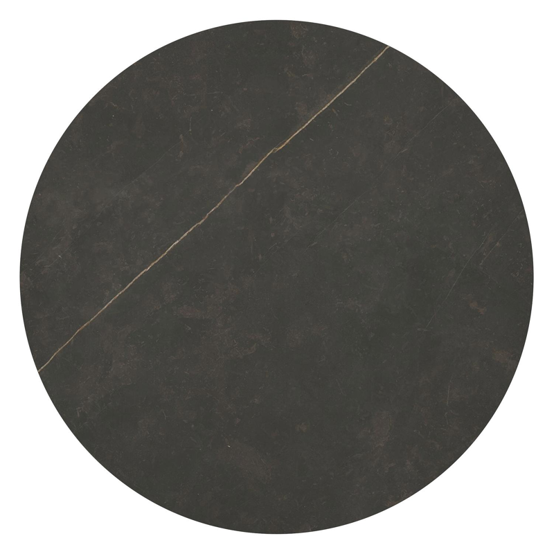 Table de basse Amico ronde en aluminium blanc et céramique pleine Calatorao - Diam. 110 x Haut. 28 cm