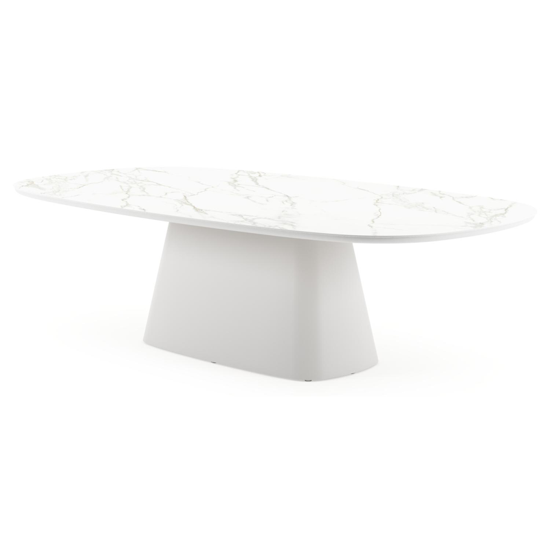 Amico tuintafel bombo xl in wit aluminium en volkeramiek Calacatta - L 270 x B 148 x H 74 cm