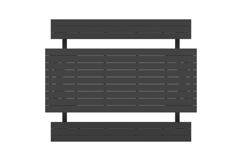 Mundo picknicktafel in zwart aluminium - L 200 x B 174 x H 75 cm