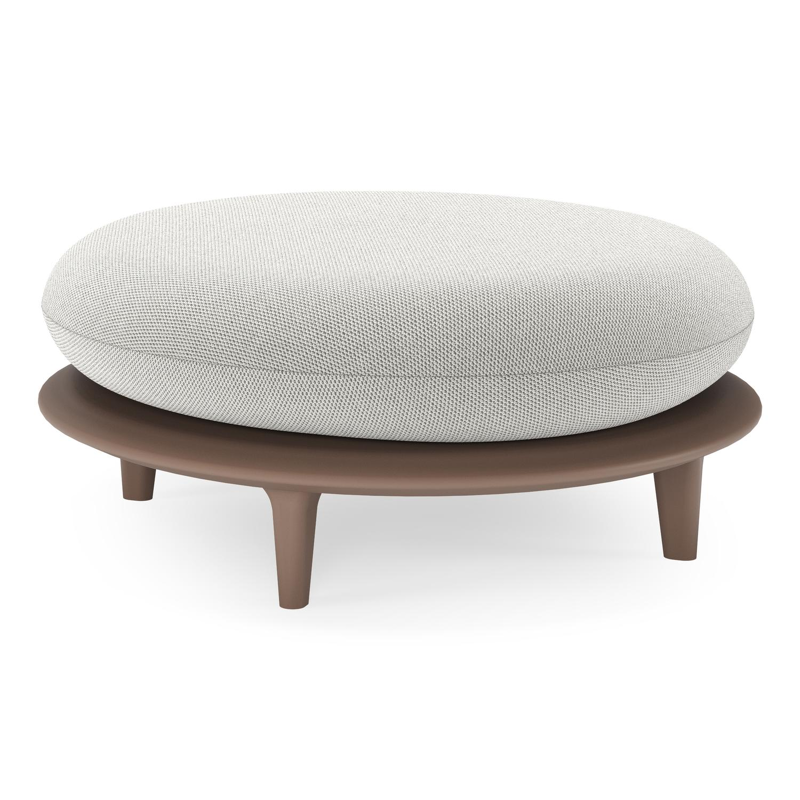 Bomero poef in taupe aluminium met lopi ash all weather sunbrella® luxe kussen