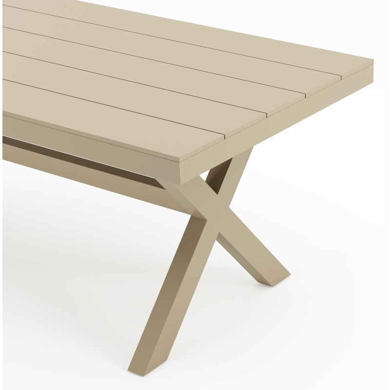 Bahia tuinset in beige aluminium met 6 Paco tuinstoelen