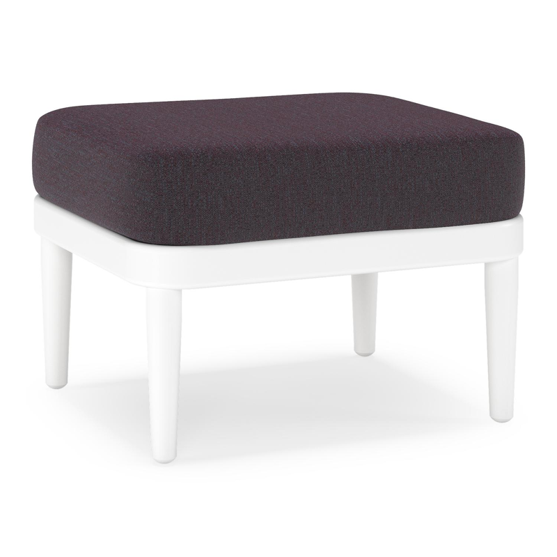 Pouf Orso en aluminium blanc et coussins en all weather sunbrella® luxe Tundra Red