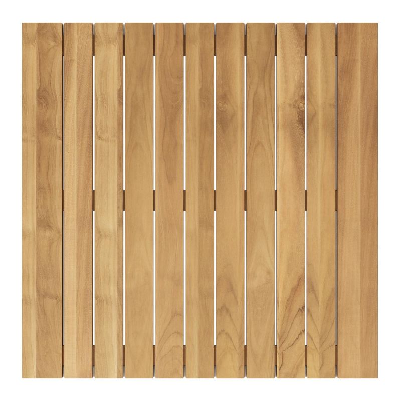 Verato hoektafel in wit aluminium en naturel teak - L 88 x B 88 x H 31,5 cm