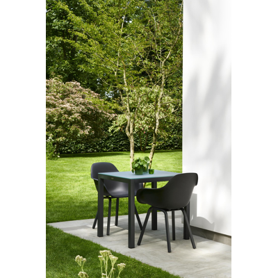 Puglia tuinstoel in zwart aluminium en zwart kunststof 