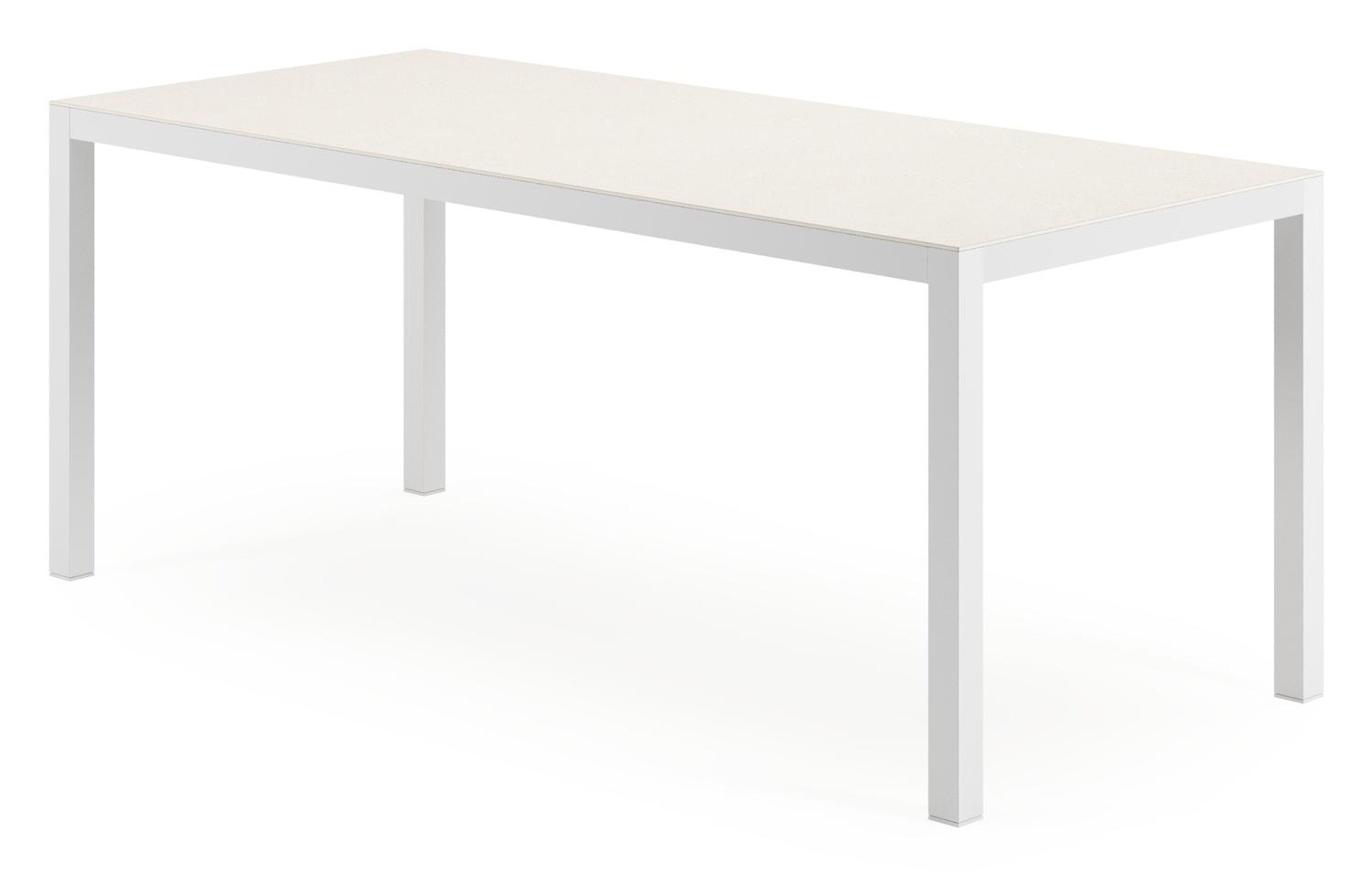 Feltro tuintafel in wit aluminium en Crema Minerale sintered stone - L 180 x B 80 x H 74 cm