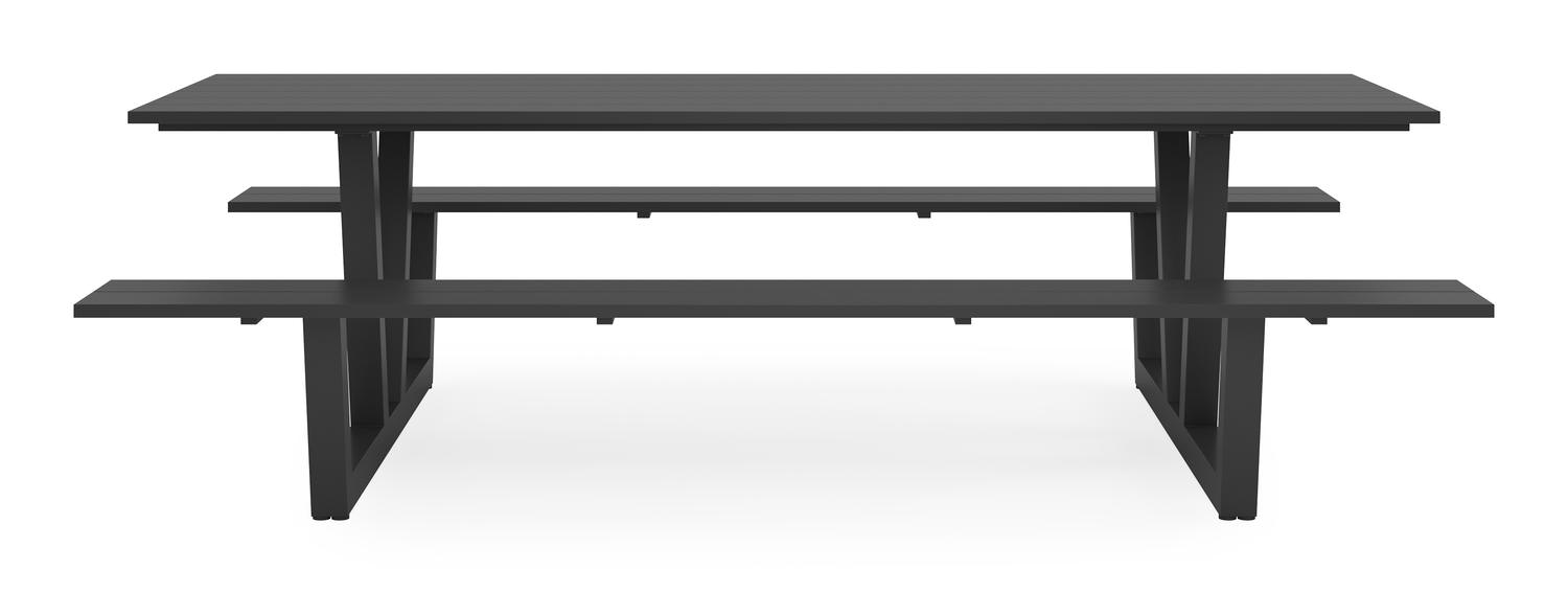 Felino picknicktafel in zwart aluminium - L 260 x B 176 x H 76 cm