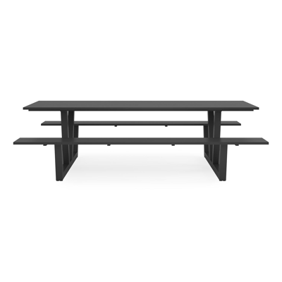 Felino picknicktafel in zwart aluminium - L 260 x B 176 x H 76 cm
