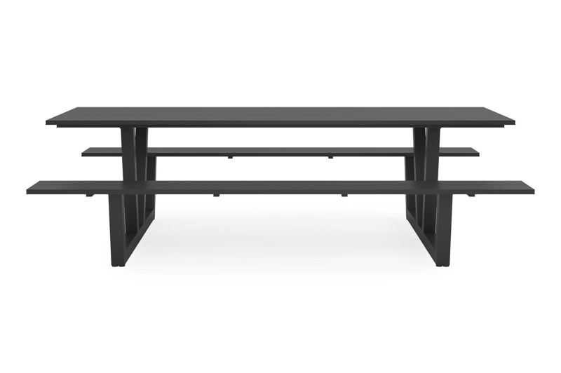 Felino picknicktafel in zwart aluminium - L 260 x B 176 x H 76 cm