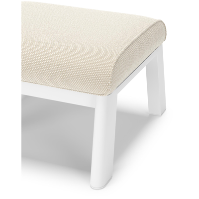 Cirello poef in wit aluminium met althea off white all weather cosytica kussen