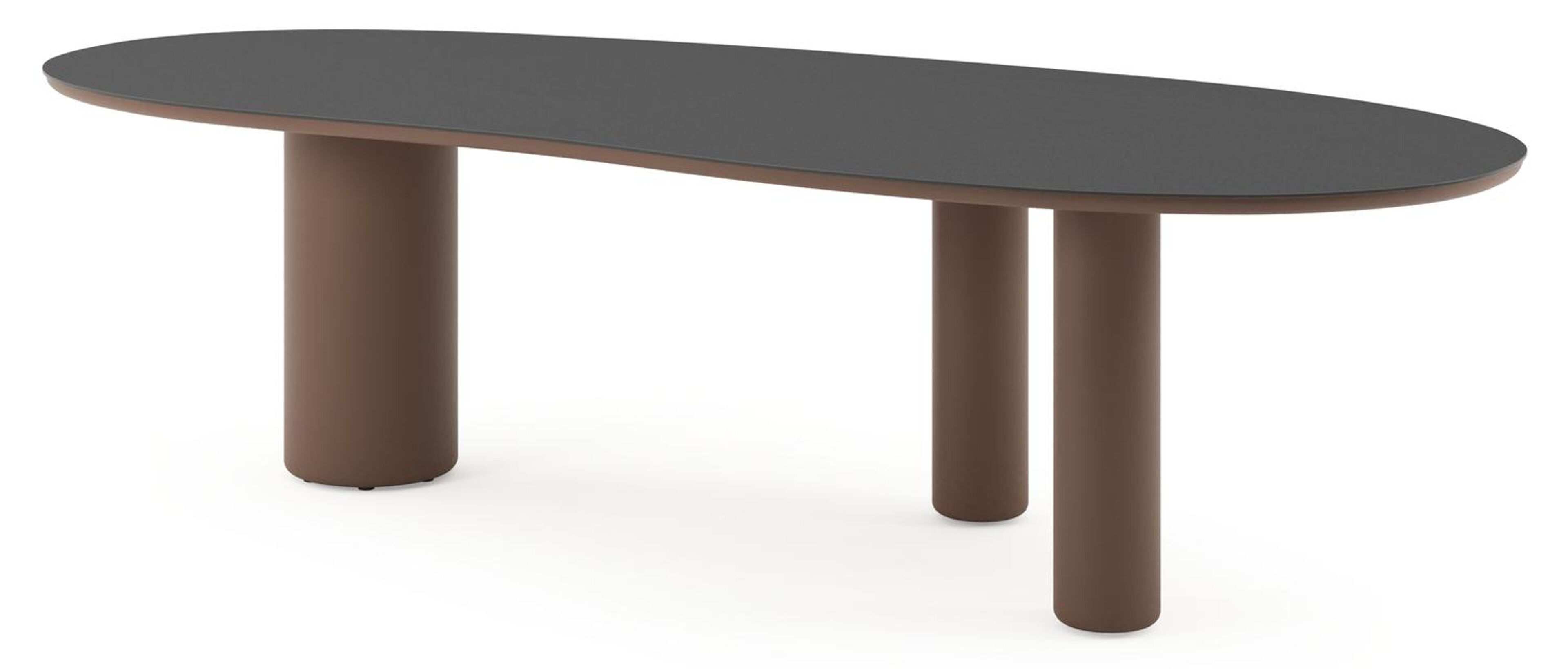 Amico tuintafel organisch in taupe aluminium en volkeramiek Nero Black - L 280 x B 120 x H 73.5 cm