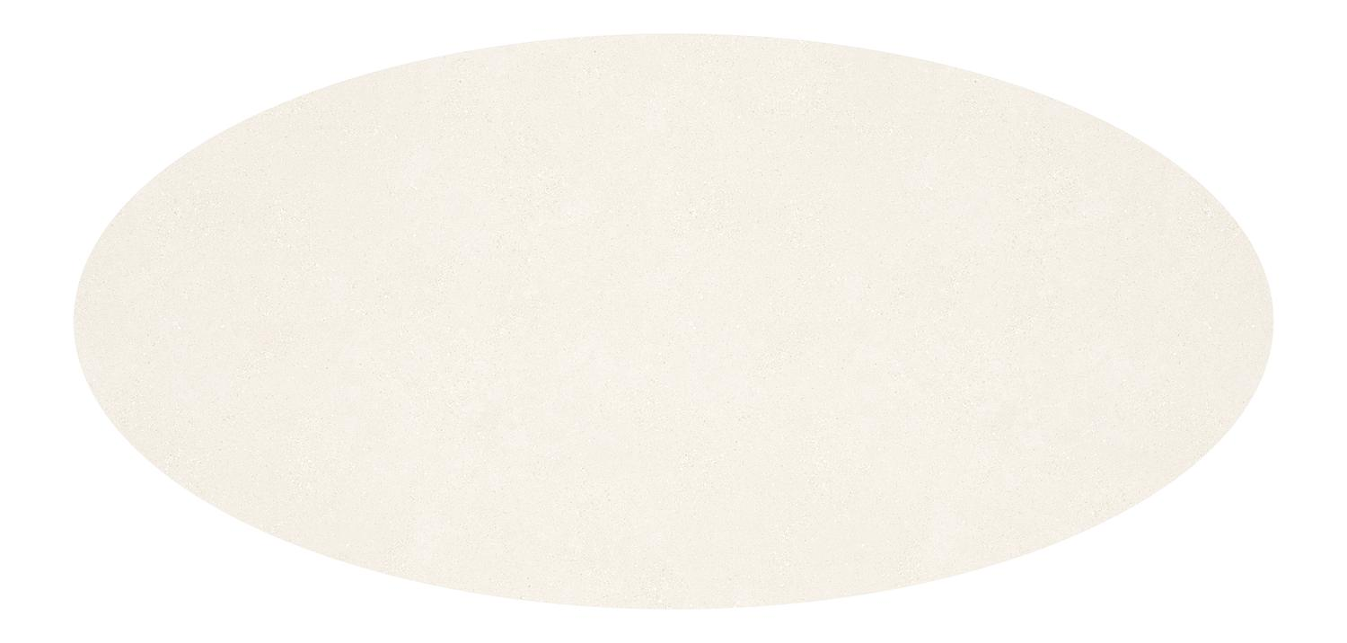 Pamplona ovale tuinset in wit aluminium en sintered stone crema minerale met 6 Amalfi tuinstoelen