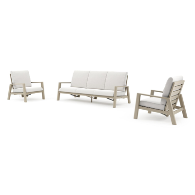 Cirello loungeset in beige aluminium met soul optik all weather solica kussen