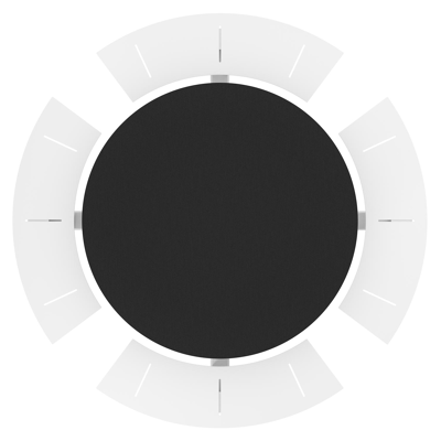 Rondino picknicktafel rond in wit aluminium en volkeramiek Nero Black - Dia. 236 x H 71.5 cm
