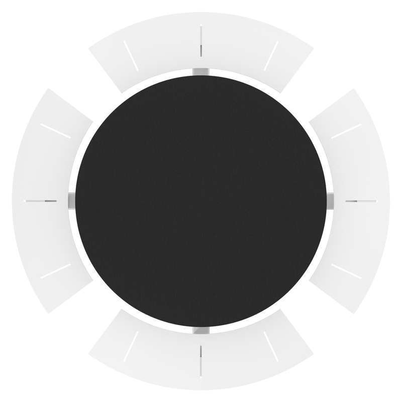 Rondino picknicktafel rond in wit aluminium en volkeramiek Nero Black - Dia. 236 x H 71.5 cm