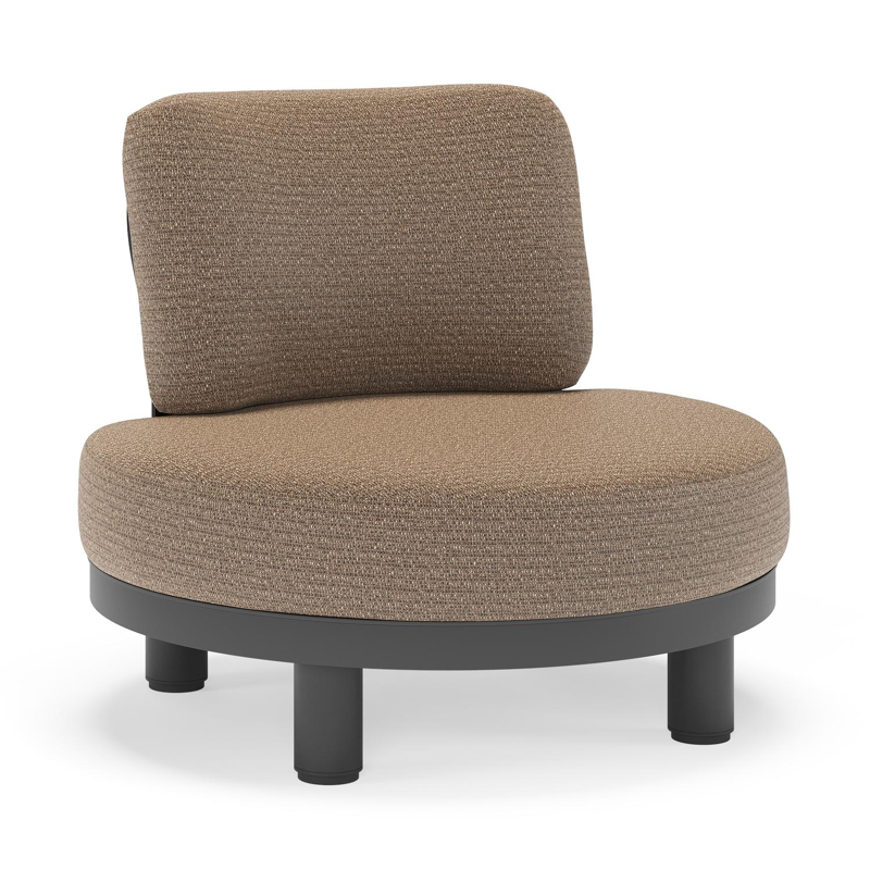 Fauteuil de jardin Donato en aluminium noir et coussins en all weather solica Firenze Bamboe